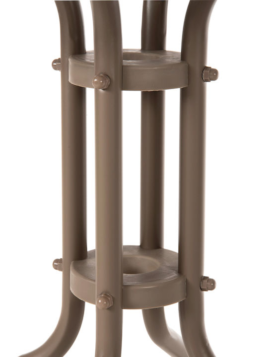 Lima Outdoor Dinner Table with Glass Surface and Metal Frame Champagne 60x60x70cm
