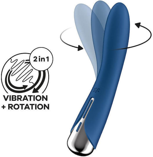Satisfyer Spinning Vibe 1 Mini Κλασικός Δονητής 12cm Μπλε