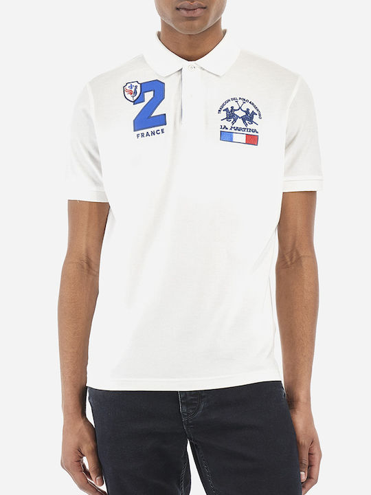 La Martina Herren Kurzarmshirt Polo White