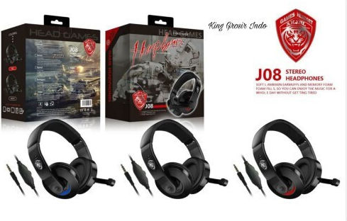 J08 On Ear Gaming Headset with Connection 2x3.5mm / 3.5mm Blue