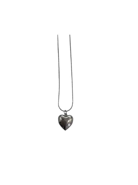 Cuoro Necklace with design Heart from Steel