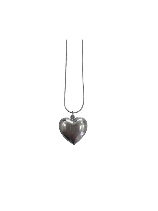 Cuoro Necklace with design Heart from Steel