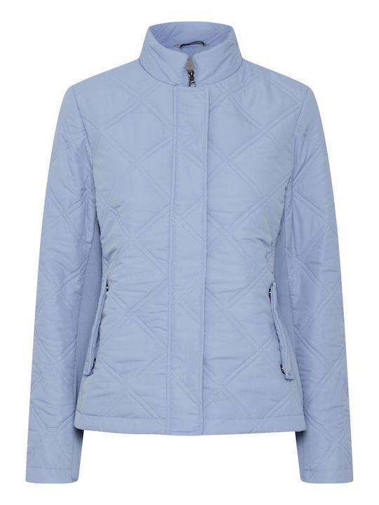 Fransa Women's Short Puffer Jacket for Winter Blue