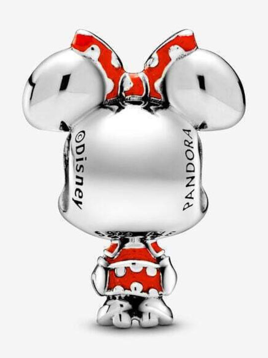 Pandora x Disney Minnie Mouse Dotted Dress & Bow Charm από Ασήμι Κόκκινο