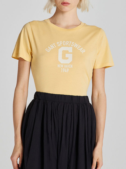 Gant Reg Γυναικείο T-shirt Yellow