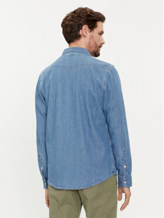 Lee Western Men's Shirt Overshirt Long Sleeve Denim Blue
