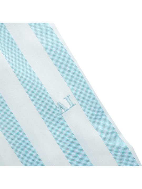 Μακρυμάνικo Πουκάμισο Ριγέ WHITE/AQUA