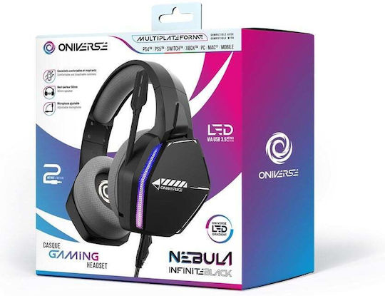 Oniverse Oniverse Over Ear Gaming Headset with Connection 3.5mm Nebula Infinite Black