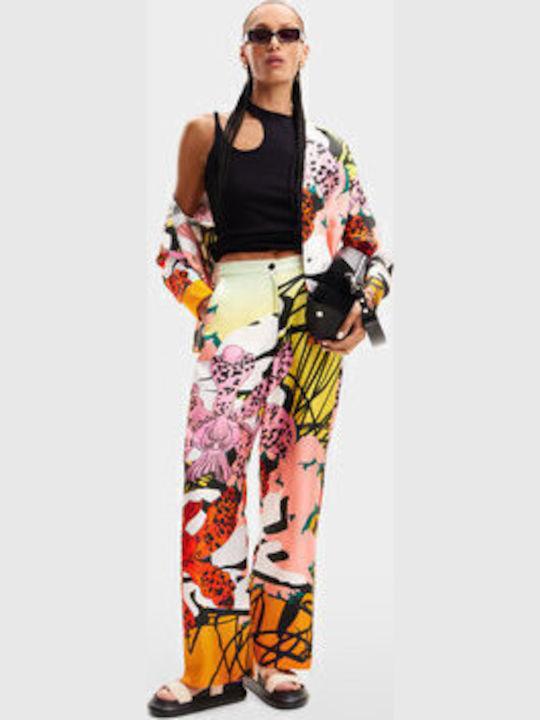 Lacroix Women's Fabric Trousers Regular Fit Multicolour