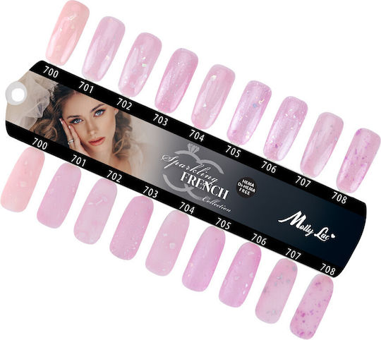 Molly Lac Ημιμόνιμο Βερνίκι Νυχιών 10gr με Glitter 10gr