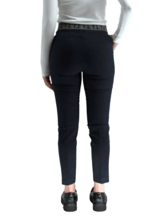 MY T Women's Fabric Trousers Navyblue