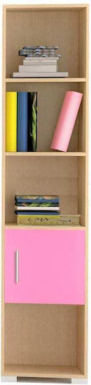 No 8 Birou pentru copii cu Bibliotecă din Melamină Oak / Pink 140x55x180cm