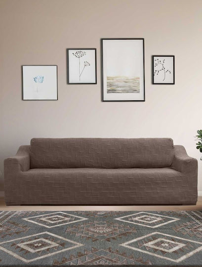 Madi Flex Elastische Abdeckung Dreisitziges Sofa Mocha