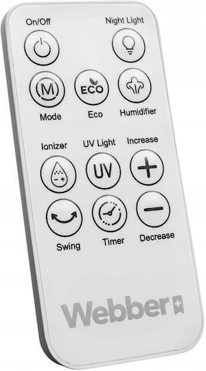 Webber Bladeless Fan 90W with Remote Control White