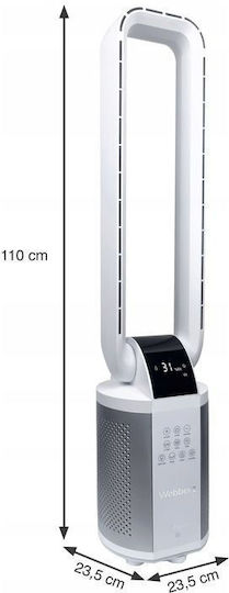 Webber Bladeless Fan 90W with Remote Control White