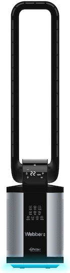 Webber Ανεμιστήρας Χωρίς Πτερύγια 90W με Τηλεχειριστήριο Μαύρος