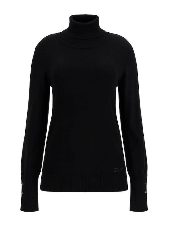 Damen Bluse Langärmelig Rollkragenpullover Schwarz