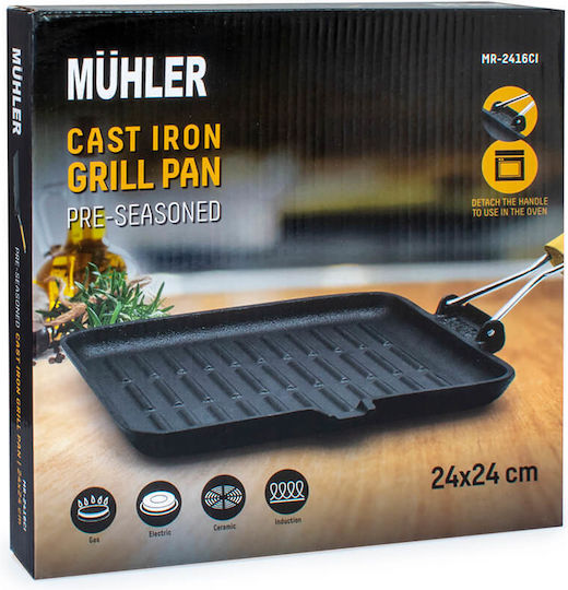 Muhler Grătar din Fontă cu Strat Antiaderent 22cm