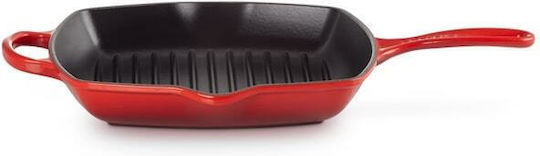 Le Creuset Cerise Grill made of Cast Iron Red-Black 26cm