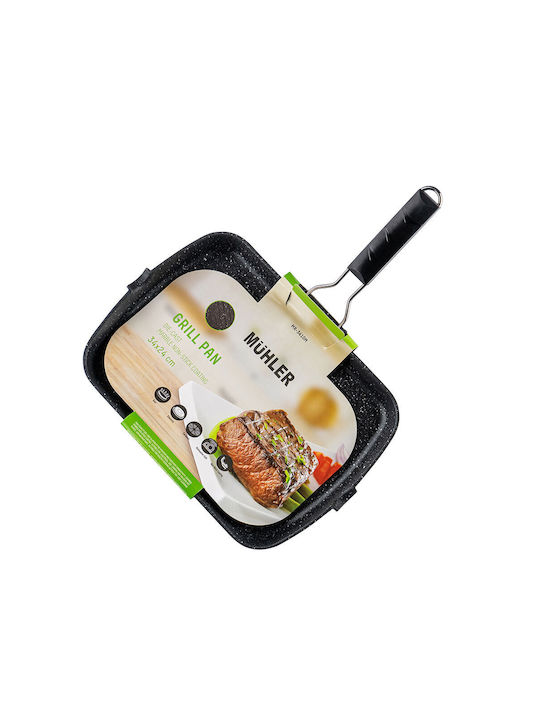 Muhler Hanna Grill aus Druckguss-Aluminium mit Steinbeschichtung 32cm