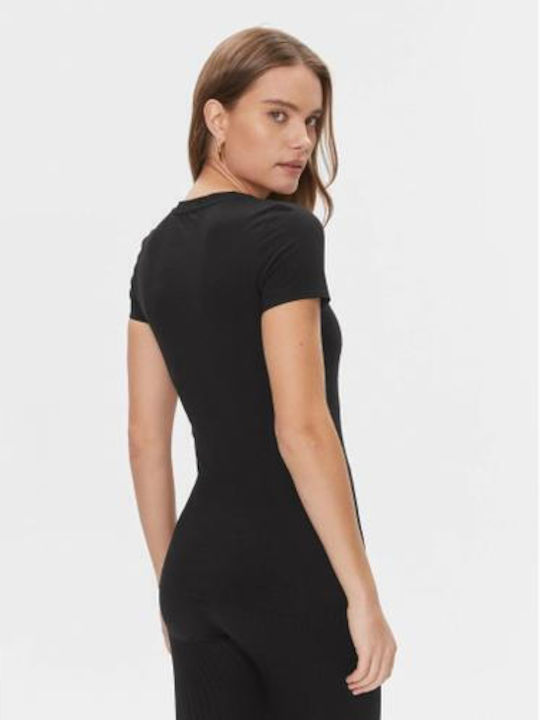 Guess Women's Summer Blouse Cotton Short Sleeve Black.