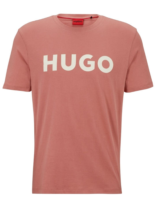 Hugo Boss T-shirt Bărbătesc cu Mânecă Scurtă Roz