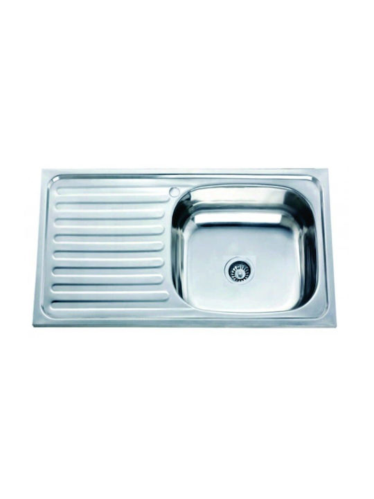 Inter Ceramic Drop-In Мивка Inox със смесител Ш75xД40см Сребрист