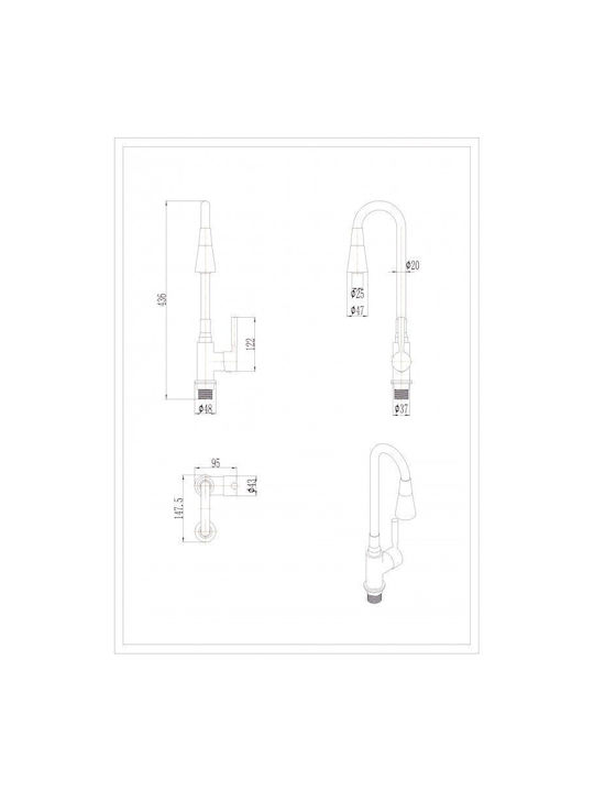 Inter Ceramic Drop-In Мивка Десен Inox със смесител Ш75xД40см Оранжев