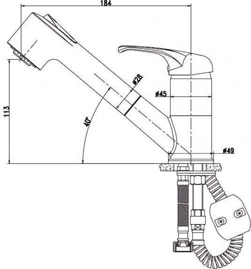 Inter Ceramic Drop-In Мивка Inox със смесител Ш62xД48см Сребрист