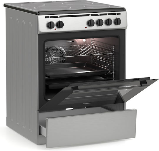 Hyundai Aragaz 69lt cu Plite Ceramice L60cm. Inox