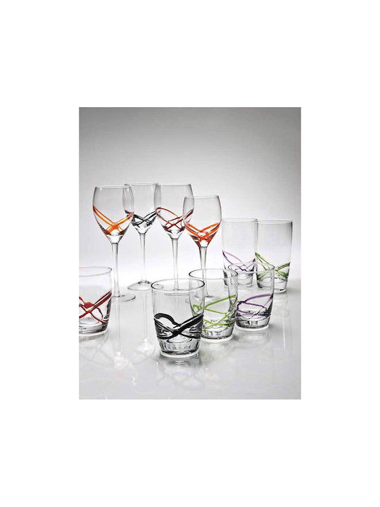 Cryspo Trio X Treme Set of Glasses for White Wine made of Glass Black Stemmed 250ml 6pcs