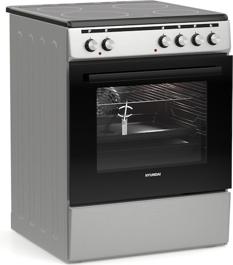 Hyundai Aragaz 69lt cu Plite Ceramice L60cm. Inox