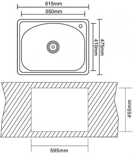 Inter Ceramic Icf Drop-In Inox 61.5x47.5см Сребрист