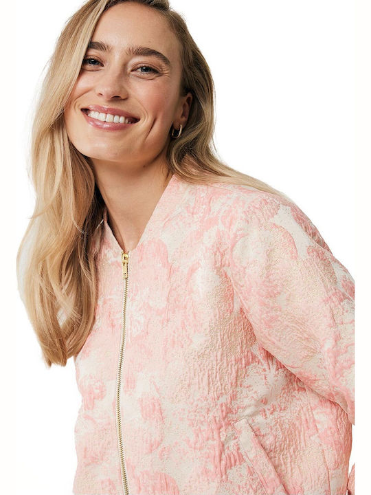 Women's Short Puffer Jacket for Winter Coral