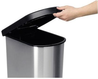 Delta Cleaning Plastic Waste Bin 50lt with Pedal Silver