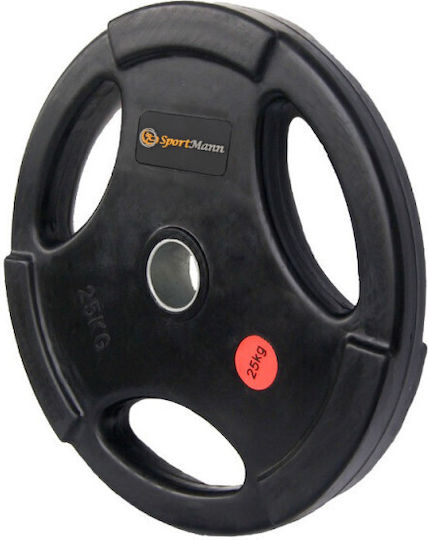 Sportmann Scheibenset Gummierte 1 x 25kg Ø51mm mit Griffen