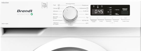 Brandt Waschmaschine 7kg mit Dampftechnologie 1200 Umdrehungen Spülen + WFB171QWG