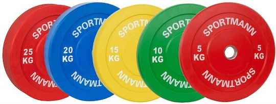 Sportmann Set of Plates Rubber 1 x 15kg Ø51mm