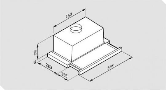 Pyramis Essential Slim Turbo Συρόμενος Απορροφητήρας 60cm Inox