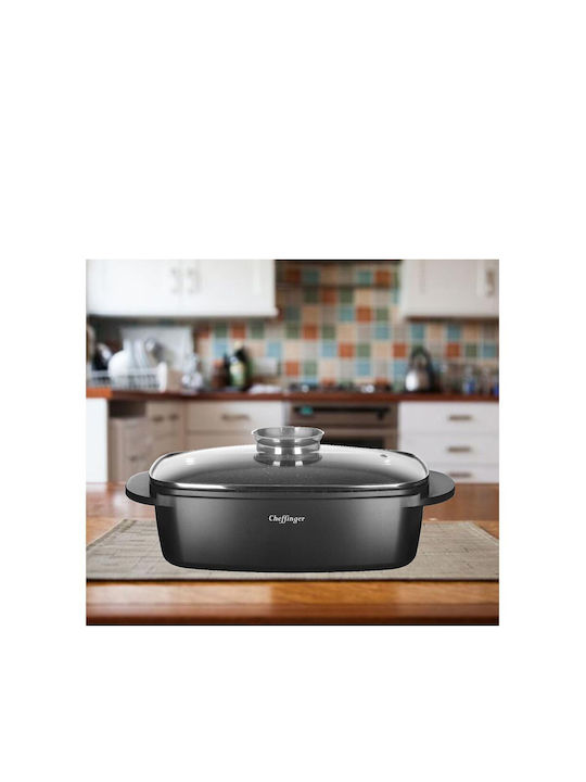 Cheffinger Dutch Oven mit Glasdeckel 34x23cm 1Stück