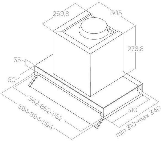 Elica IXGL/A/120 Μηχανισμός Απορρόφησης 120cm Inox