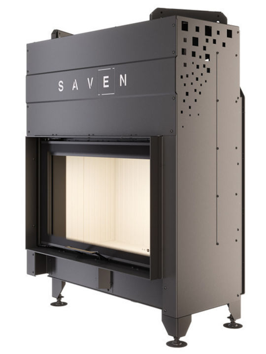Saven Wood Fireplace Insert with Straight Window