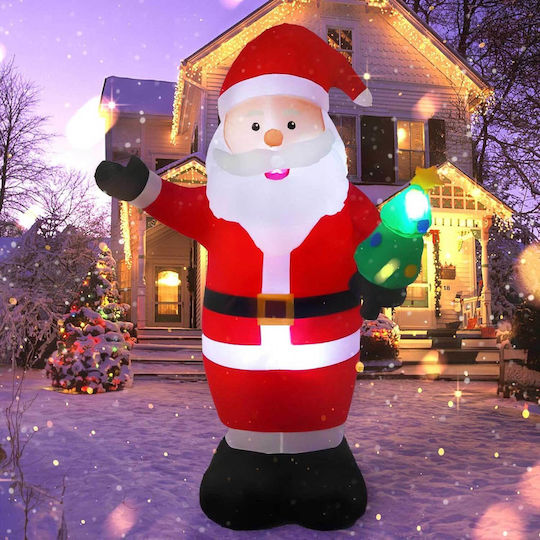 Inflatable Illuminated Santa Claus Red 22.7x17.9cm Vintoney Qm-laoren Christmas