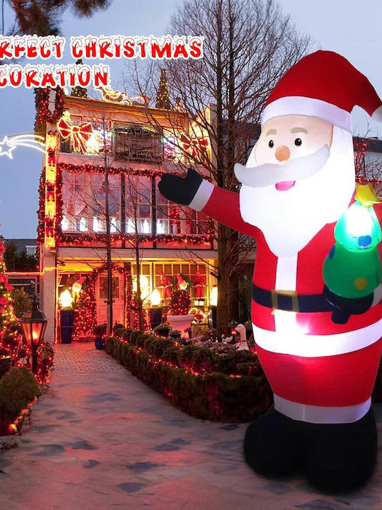 Inflatable Illuminated Santa Claus Red 22.7x17.9cm Vintoney Qm-laoren Christmas