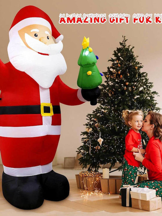 Inflatable Illuminated Santa Claus Red 22.7x17.9cm Vintoney Qm-laoren Christmas