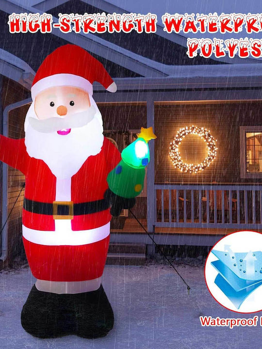 Inflatable Illuminated Santa Claus Red 22.7x17.9cm Vintoney Qm-laoren Christmas