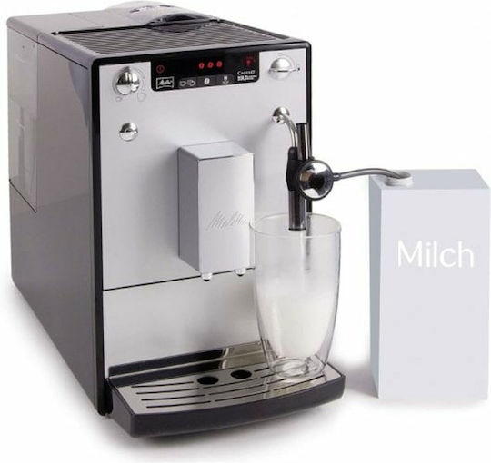 Melitta Caffeo Solo & Perfect Milk Automatic Espresso Coffee Machine 1400W Pressure 15bar for Cappuccino with Grinder Silver 208135