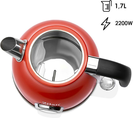 Zilan Βραστήρας 1.7lt 2200W Κόκκινος