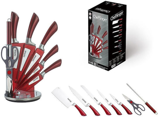 Cheffinger Knife Set with Block from Stainless Steel 8pcs