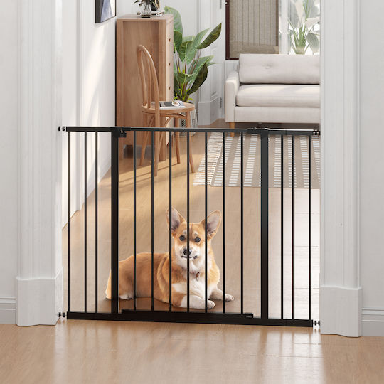 Pawhut Door Dog made of Metal in Black Color 107 x 76cm